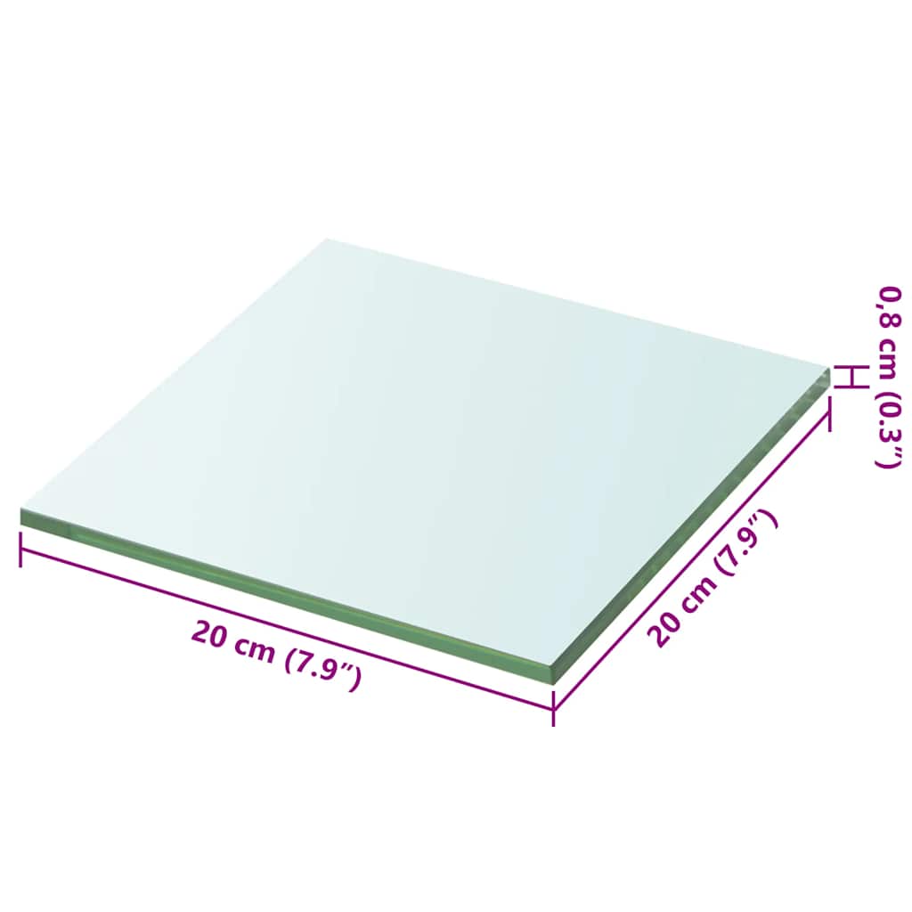 Wandschap transparant 20x20 cm glas is nu te koop bij PeponiXL, paradijselijk wonen!