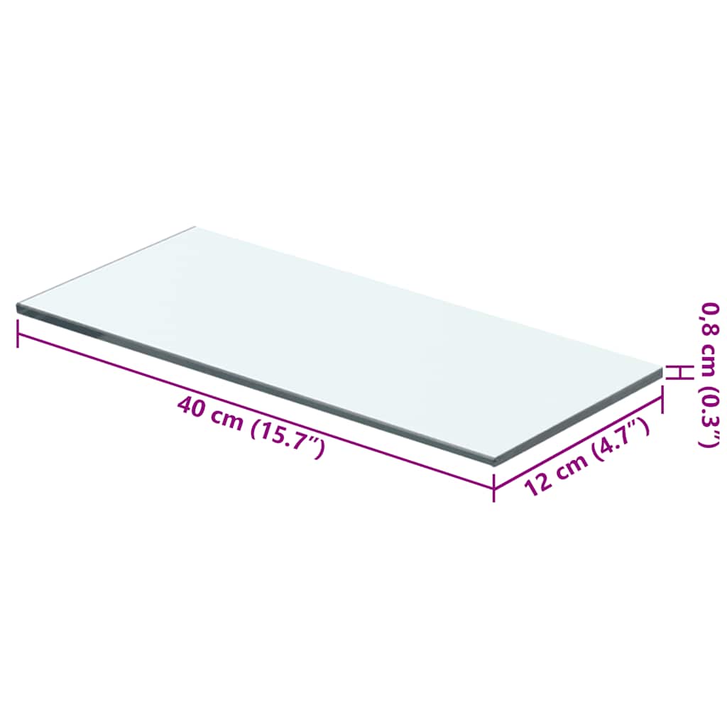 Wandschap transparant 40x12 cm glas is nu te koop bij PeponiXL, paradijselijk wonen!