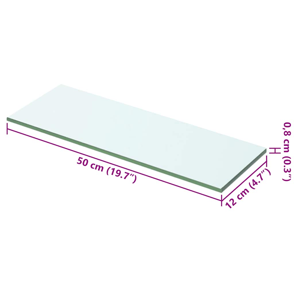 Wandschap transparant 50x12 cm glas is nu te koop bij PeponiXL, paradijselijk wonen!