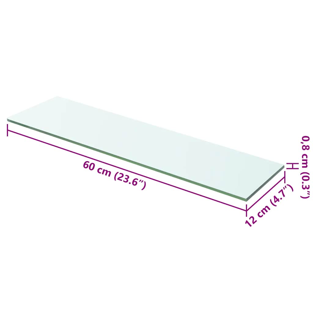 Wandschap transparant 60x12 cm glas is nu te koop bij PeponiXL, paradijselijk wonen!
