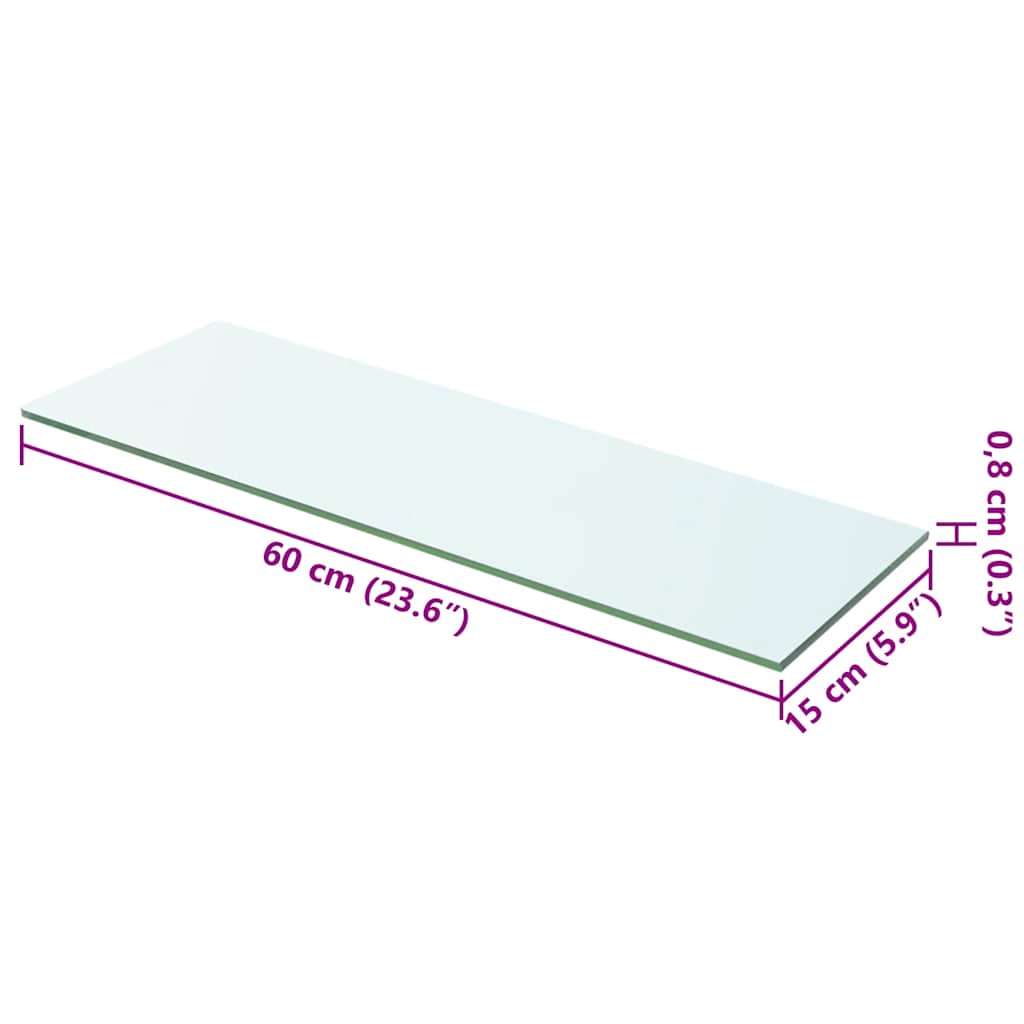 Wandschap transparant 60x15 cm glas is nu te koop bij PeponiXL, paradijselijk wonen!