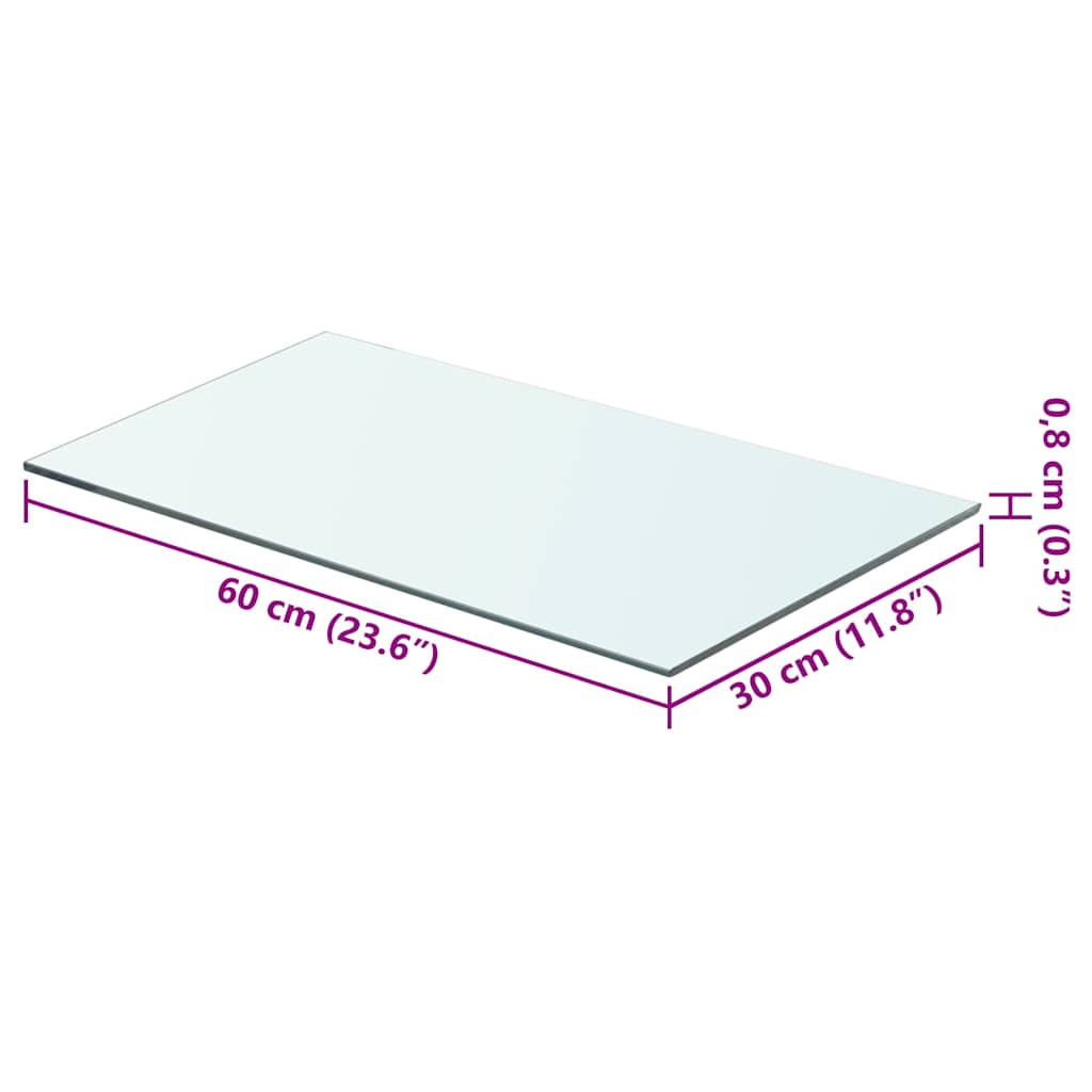 Wandschap transparant 60x30 cm glas is nu te koop bij PeponiXL, paradijselijk wonen!