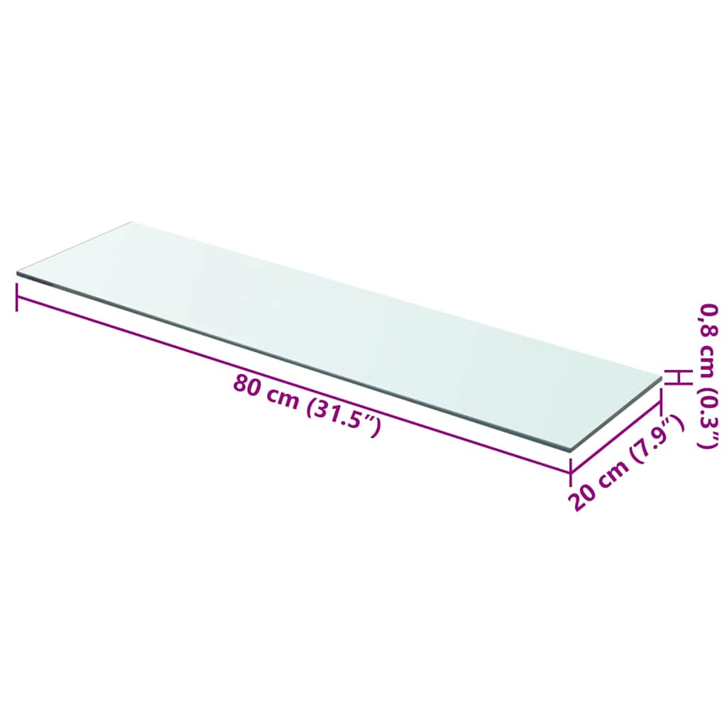 Wandschap transparant 80x20 cm glas is nu te koop bij PeponiXL, paradijselijk wonen!