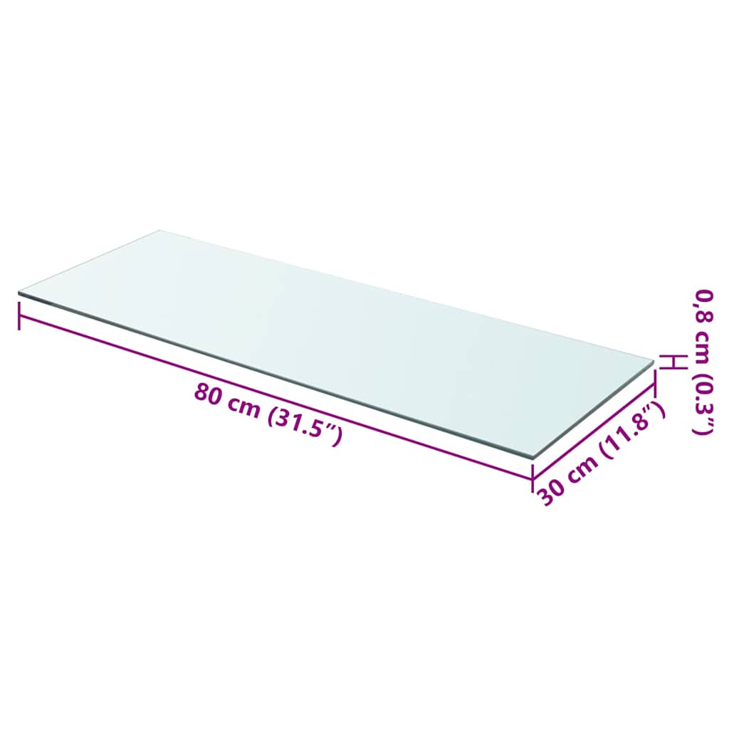 Wandschap transparant 80x30 cm glas is nu te koop bij PeponiXL, paradijselijk wonen!