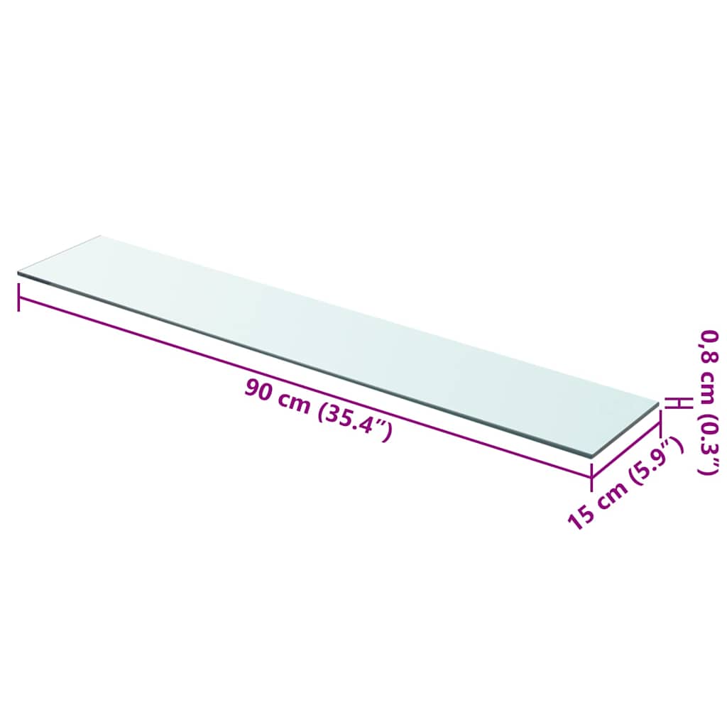 Wandschap transparant 90x15 cm glas is nu te koop bij PeponiXL, paradijselijk wonen!