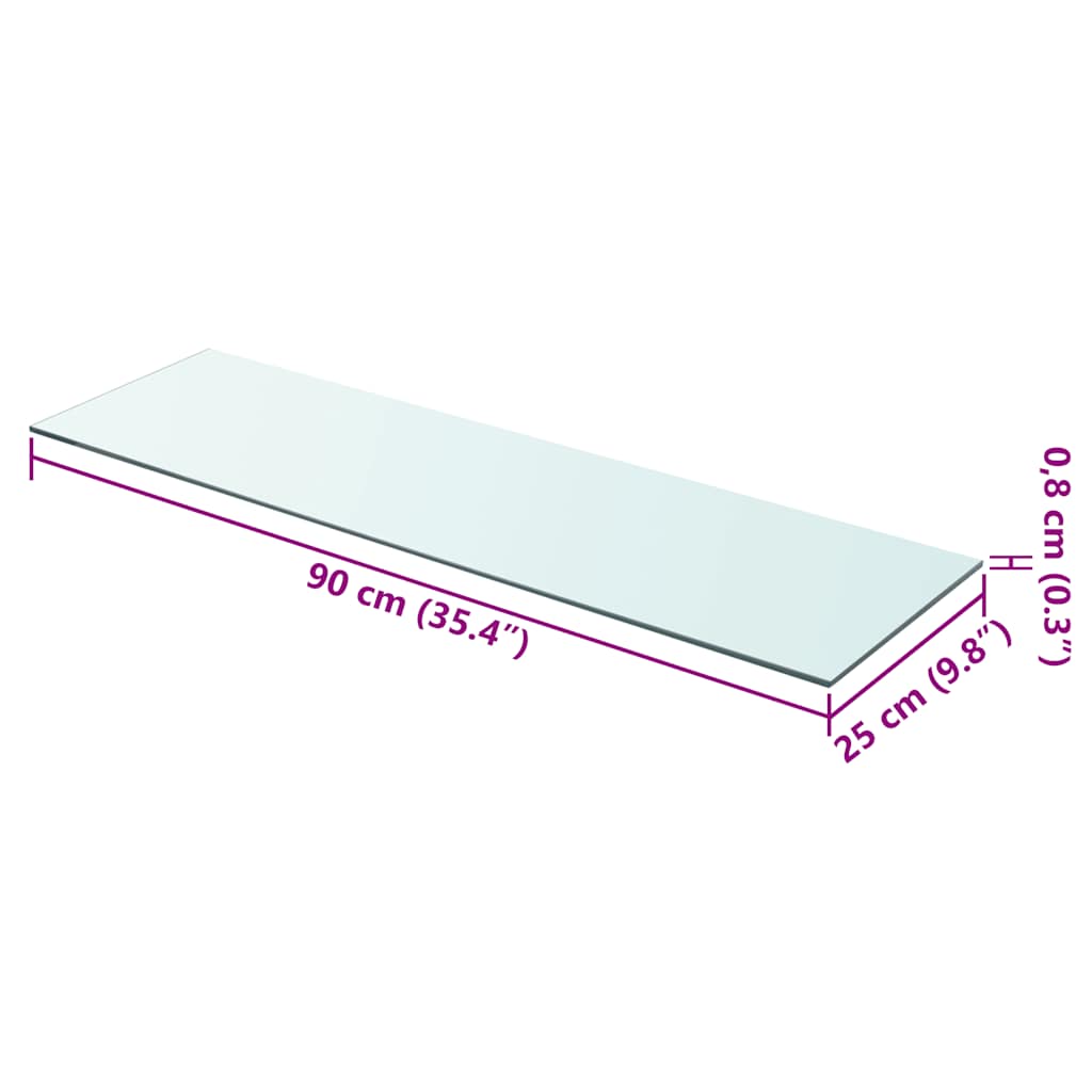 Wandschap transparant 90x25 cm glas is nu te koop bij PeponiXL, paradijselijk wonen!