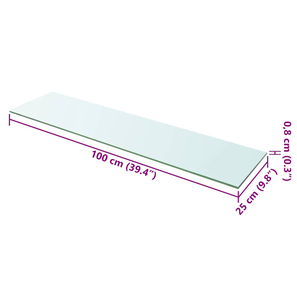 Wandschap transparant 100x25 cm glas is nu te koop bij PeponiXL, paradijselijk wonen!