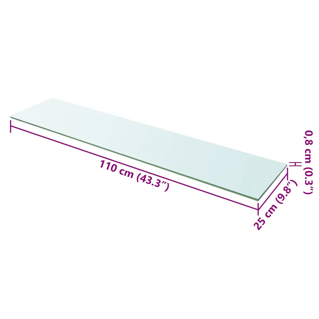 Wandschap transparant 110x25 cm glas is nu te koop bij PeponiXL, paradijselijk wonen!