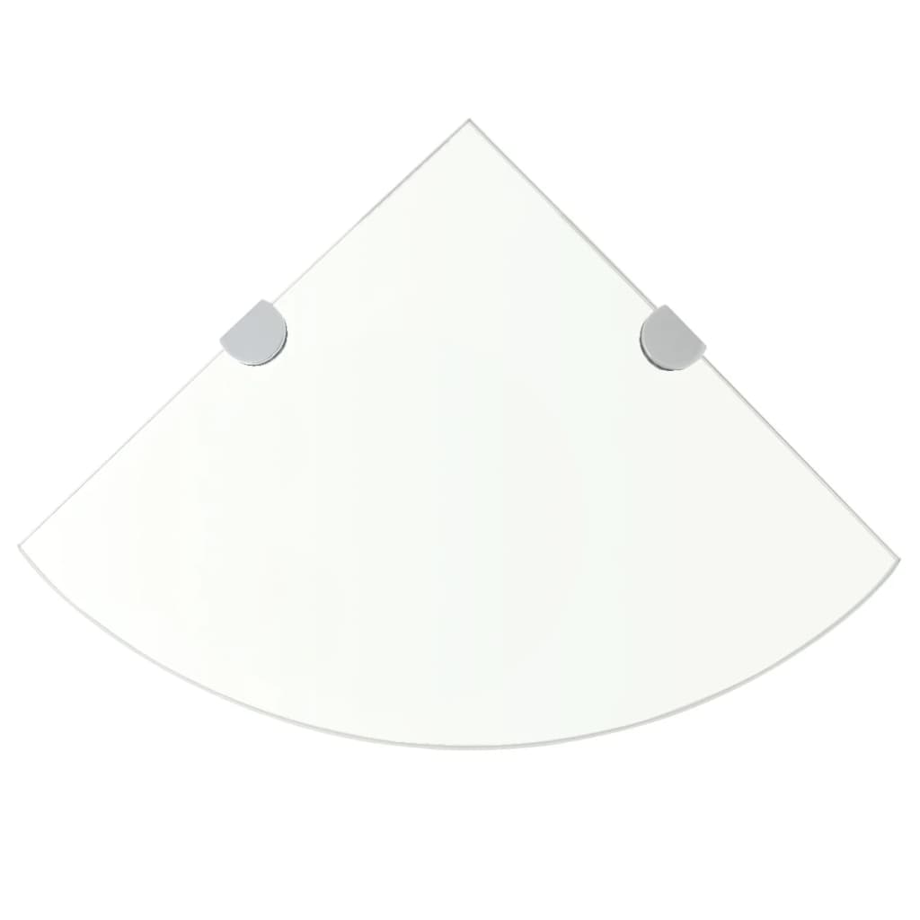 Hoekschap met chromen dragers transparant 25x25 cm glas is nu te koop bij PeponiXL, paradijselijk wonen!