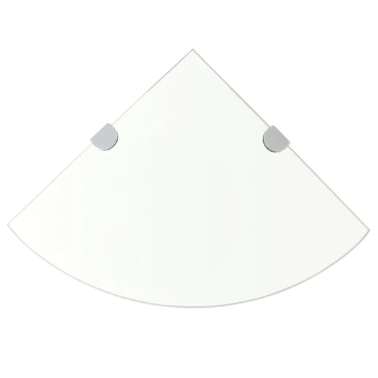 Hoekschap met chromen dragers transparant 25x25 cm glas is nu te koop bij PeponiXL, paradijselijk wonen!