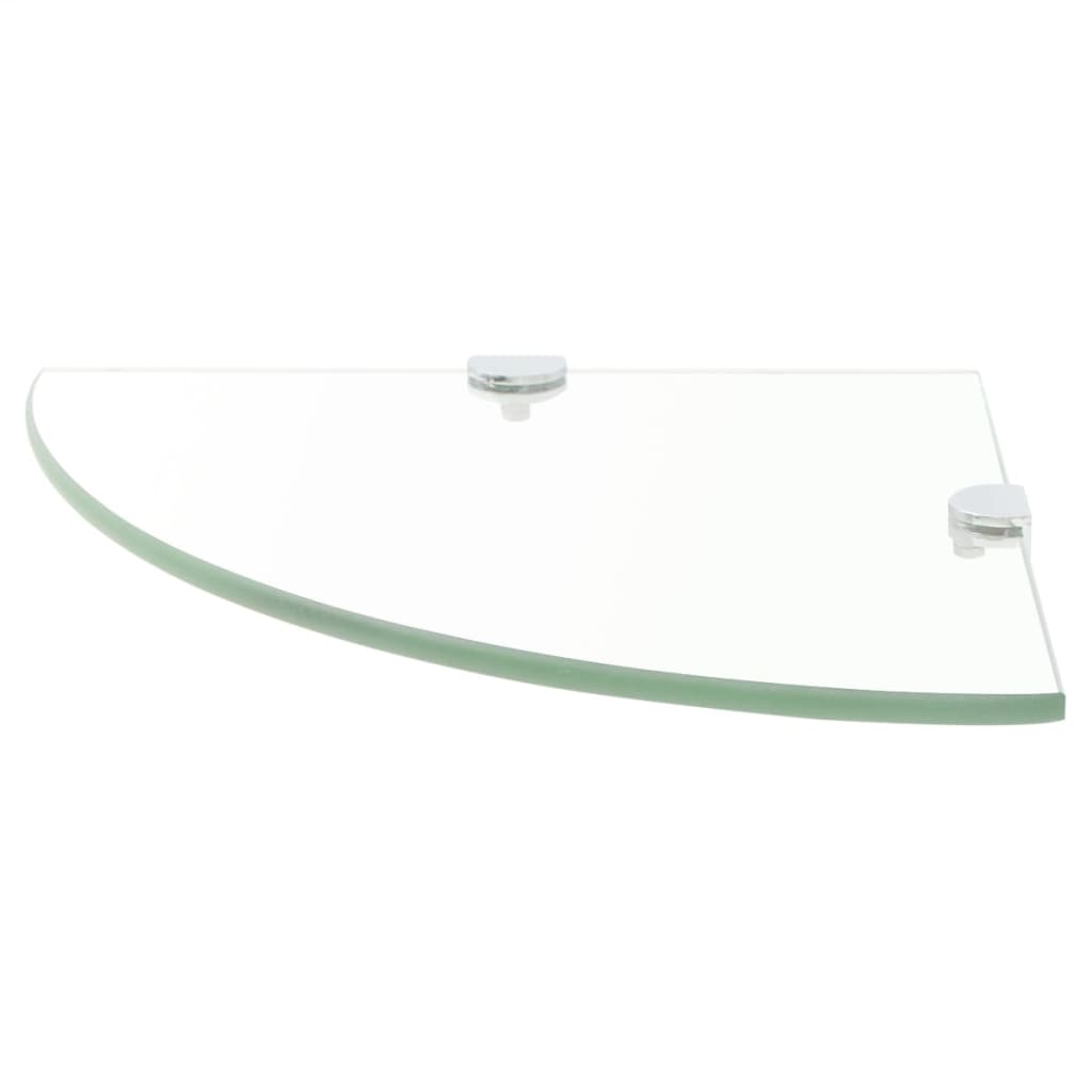 Hoekschap met chromen dragers transparant 25x25 cm glas is nu te koop bij PeponiXL, paradijselijk wonen!