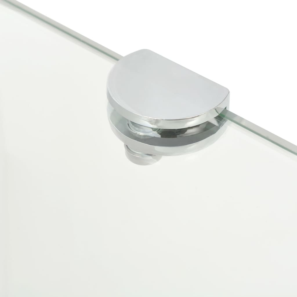 Hoekschap met chromen dragers transparant 25x25 cm glas is nu te koop bij PeponiXL, paradijselijk wonen!