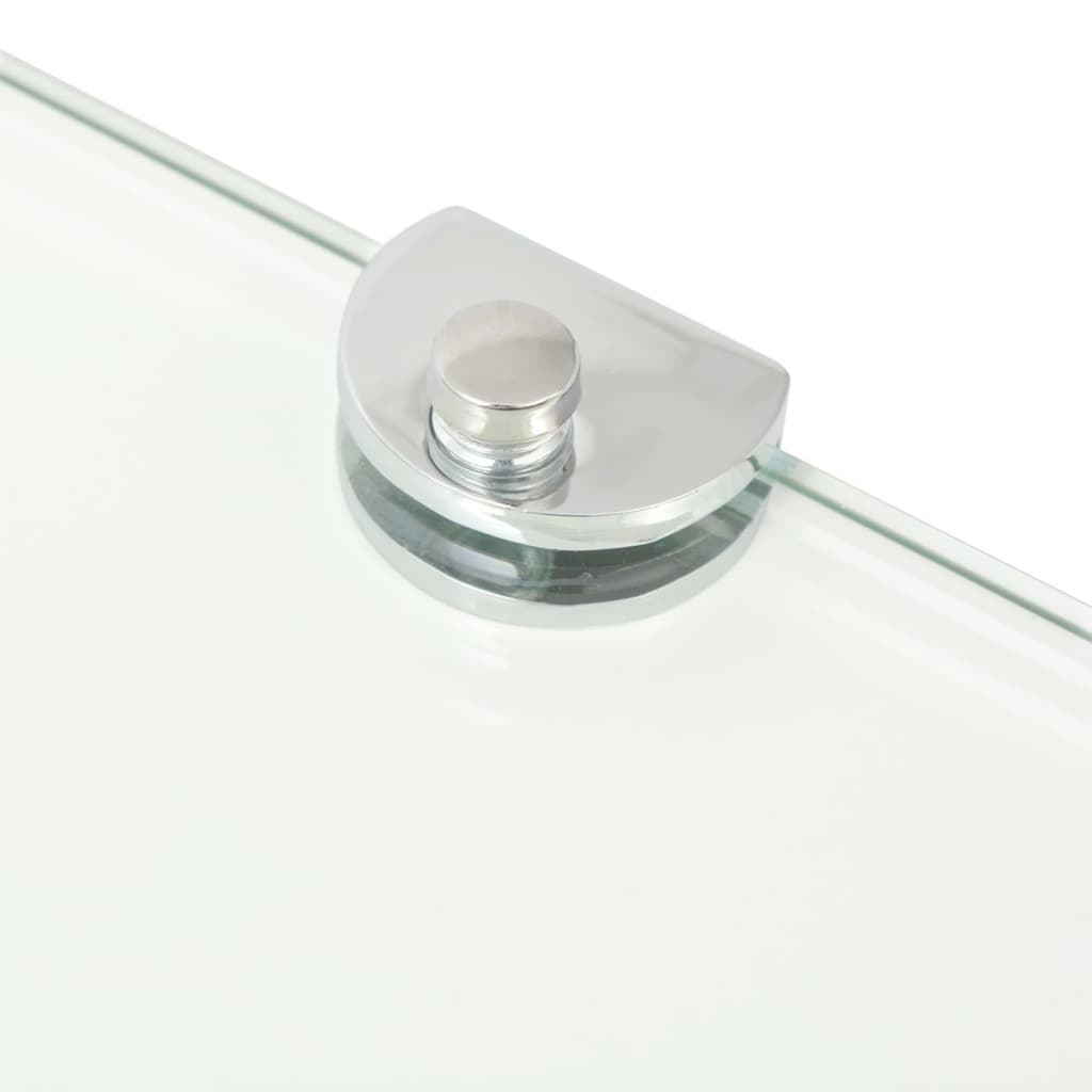 Hoekschap met chromen dragers transparant 25x25 cm glas is nu te koop bij PeponiXL, paradijselijk wonen!