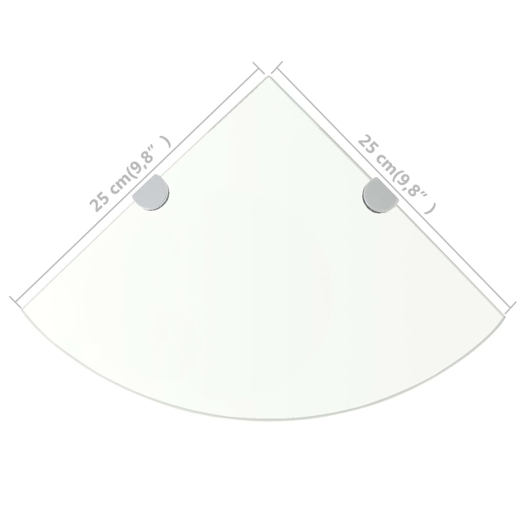 Hoekschap met chromen dragers transparant 25x25 cm glas is nu te koop bij PeponiXL, paradijselijk wonen!
