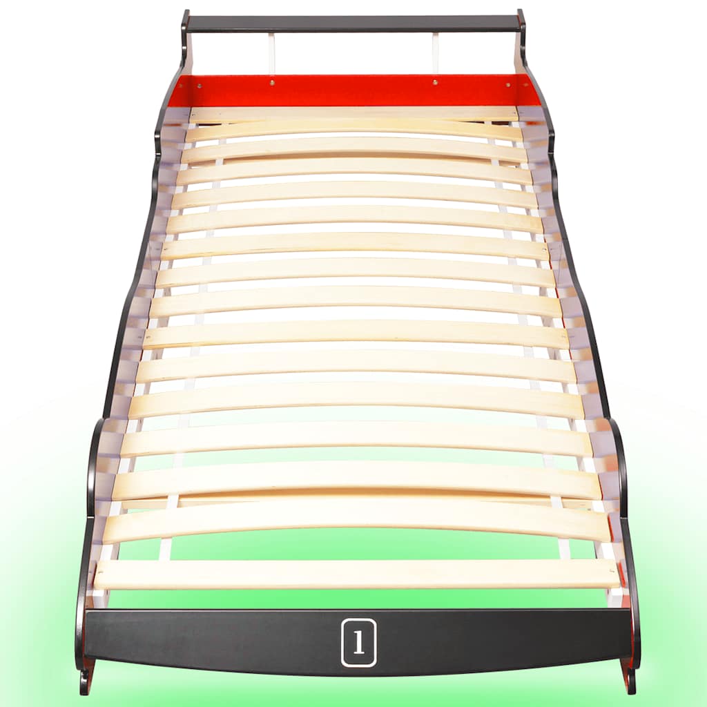 Kinderbed raceauto met LED-verlichting rood 90x200 cm is nu te koop bij PeponiXL, paradijselijk wonen!