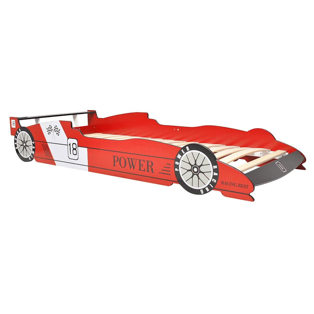 Kinderbed raceauto met LED-verlichting rood 90x200 cm is nu te koop bij PeponiXL, paradijselijk wonen!