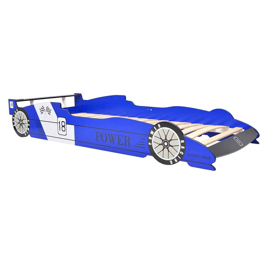 Kinderbed raceauto met LED-verlichting blauw 90x200 cm is nu te koop bij PeponiXL, paradijselijk wonen!