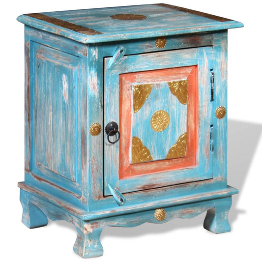 Nachtkastje massief mangohout blauw is nu te koop bij PeponiXL, paradijselijk wonen!