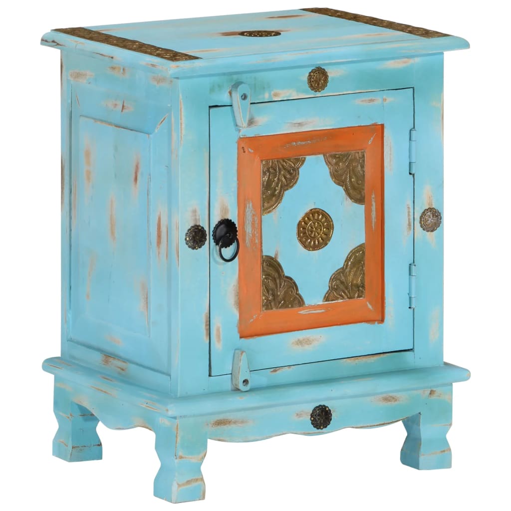 Nachtkastje massief mangohout blauw is nu te koop bij PeponiXL, paradijselijk wonen!