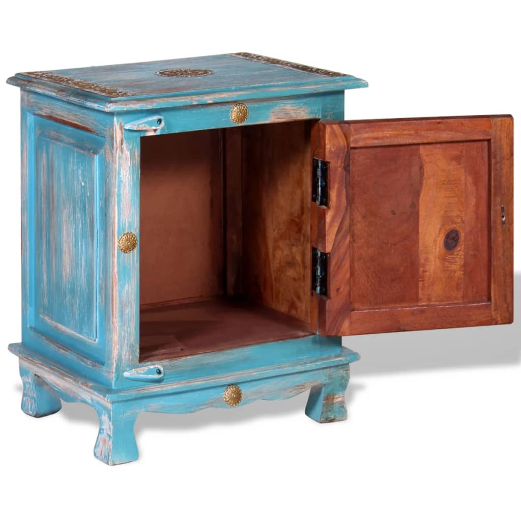 Nachtkastje massief mangohout blauw is nu te koop bij PeponiXL, paradijselijk wonen!