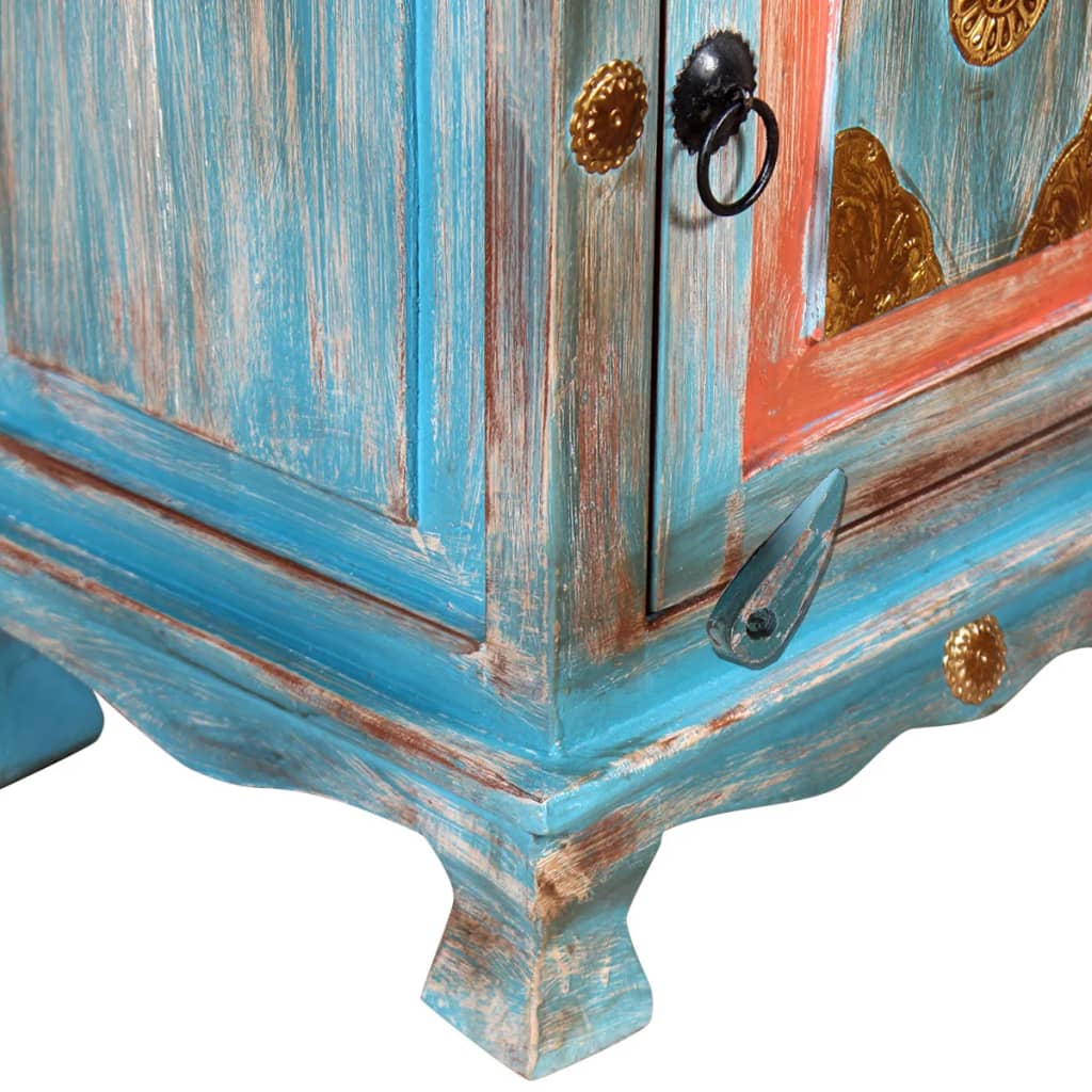 Nachtkastje massief mangohout blauw is nu te koop bij PeponiXL, paradijselijk wonen!