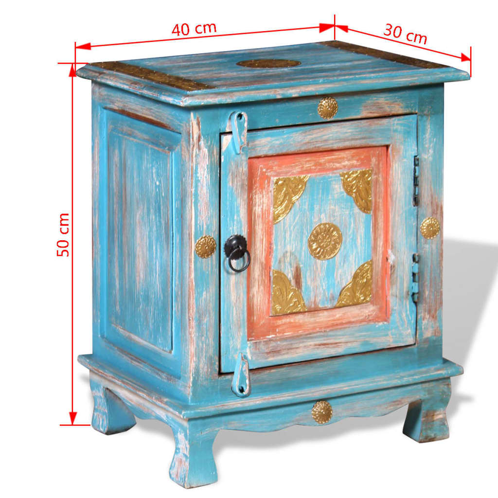 Nachtkastje massief mangohout blauw is nu te koop bij PeponiXL, paradijselijk wonen!