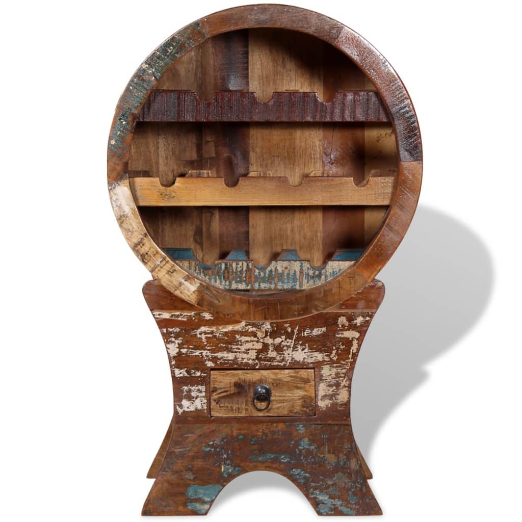 Wijnrek voor 10 flessen massief gerecycled hout is nu te koop bij PeponiXL, paradijselijk wonen!