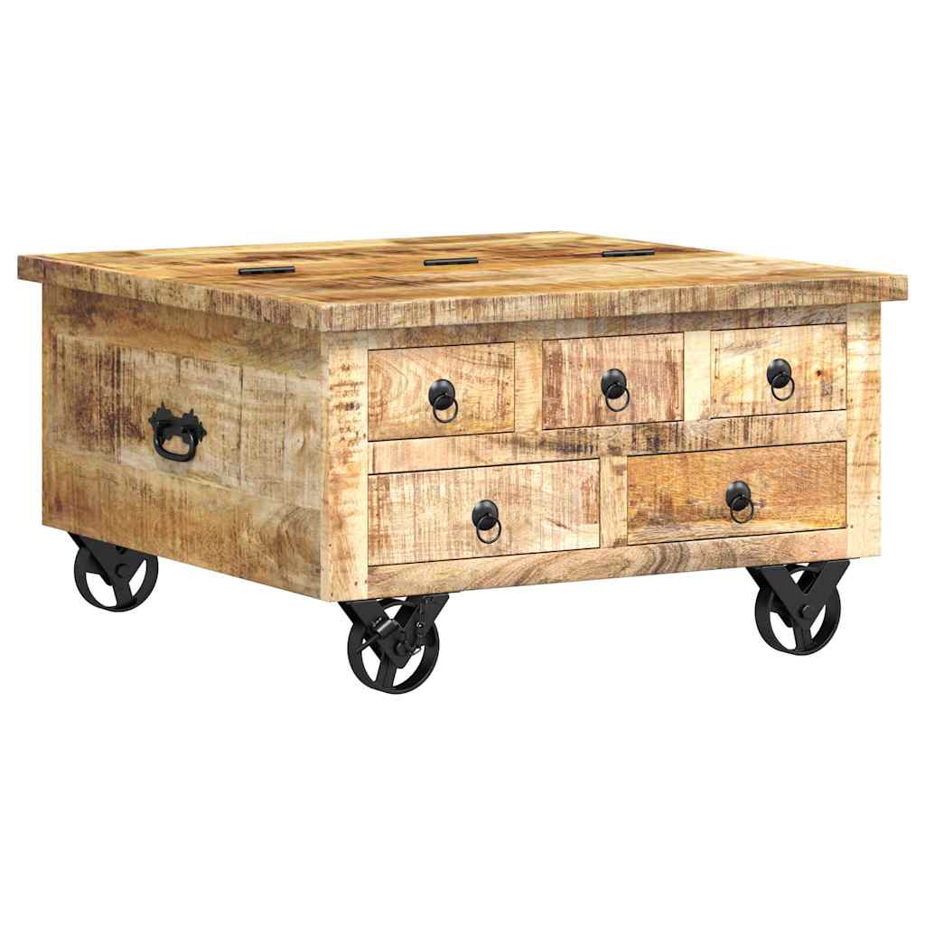 Salontafel 70x70x40 cm ruw mangohout is nu te koop bij PeponiXL, paradijselijk wonen!