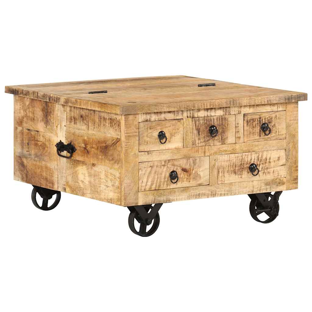 Salontafel 70x70x40 cm ruw mangohout is nu te koop bij PeponiXL, paradijselijk wonen!