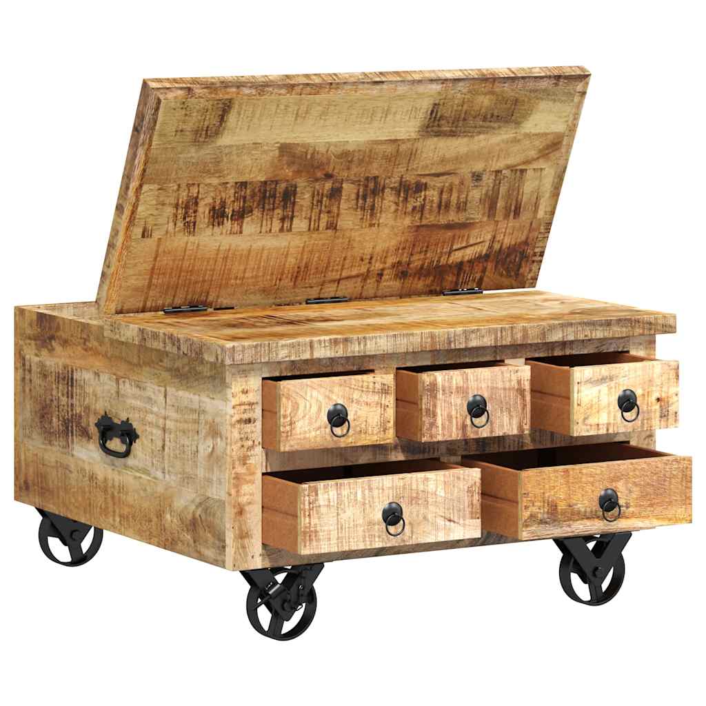 Salontafel 70x70x40 cm ruw mangohout is nu te koop bij PeponiXL, paradijselijk wonen!
