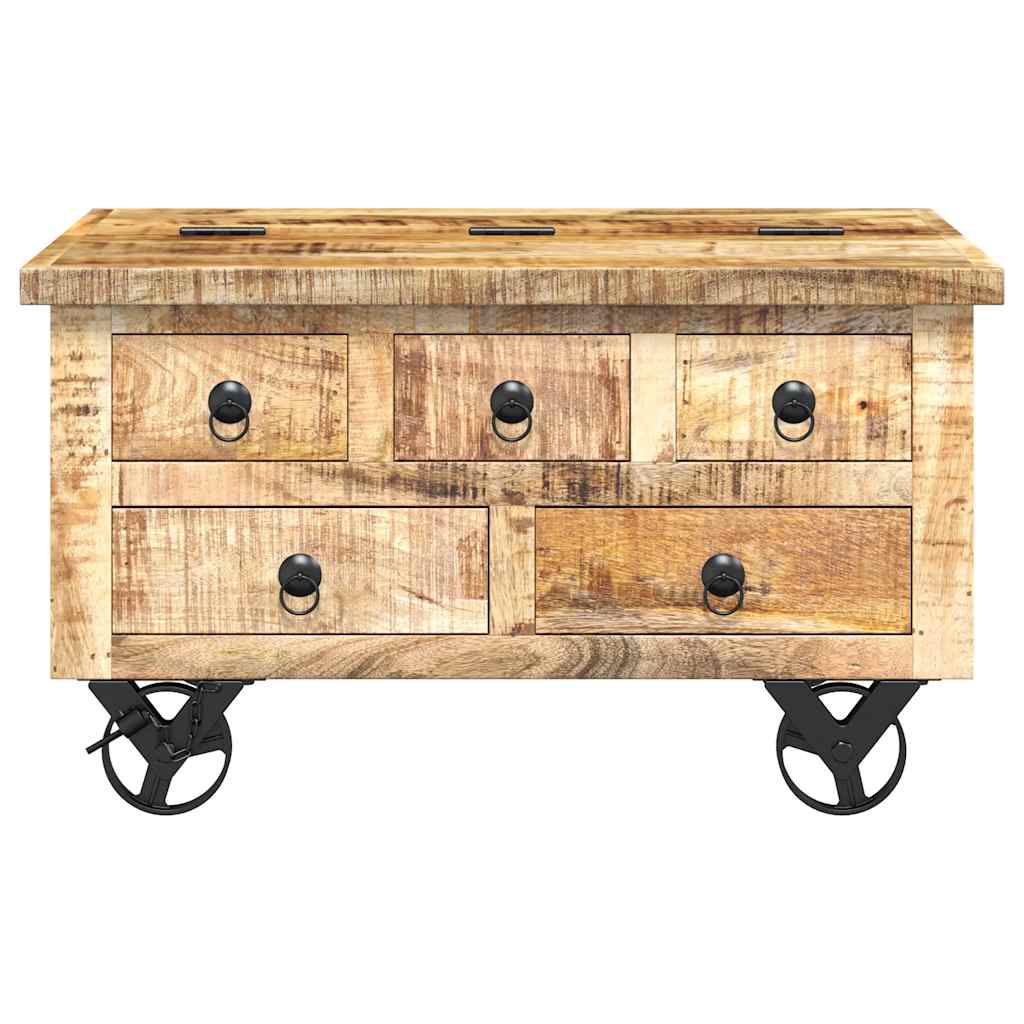 Salontafel 70x70x40 cm ruw mangohout is nu te koop bij PeponiXL, paradijselijk wonen!