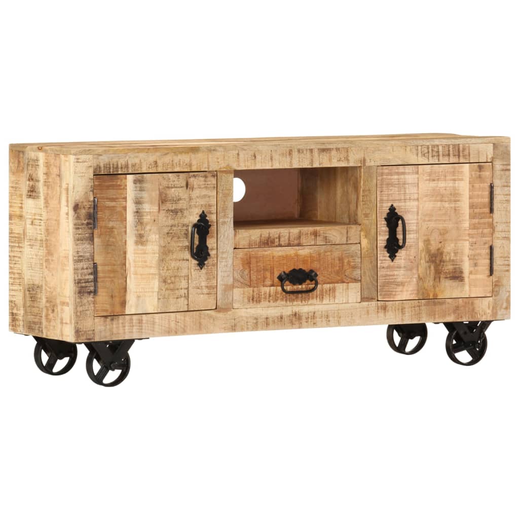 Tv-meubel 110x30x50 cm ruw mangohout is nu te koop bij PeponiXL, paradijselijk wonen!