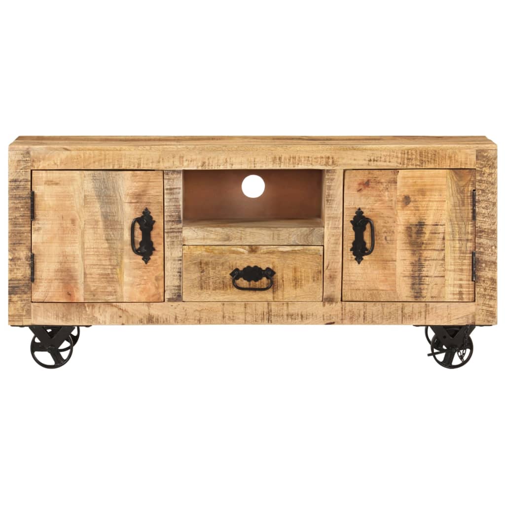Tv-meubel 110x30x50 cm ruw mangohout is nu te koop bij PeponiXL, paradijselijk wonen!