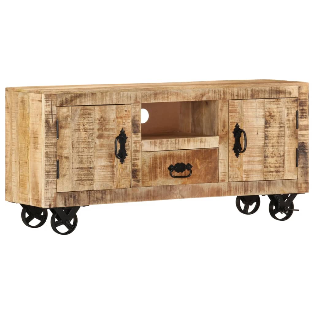 Tv-meubel 110x30x50 cm ruw mangohout is nu te koop bij PeponiXL, paradijselijk wonen!