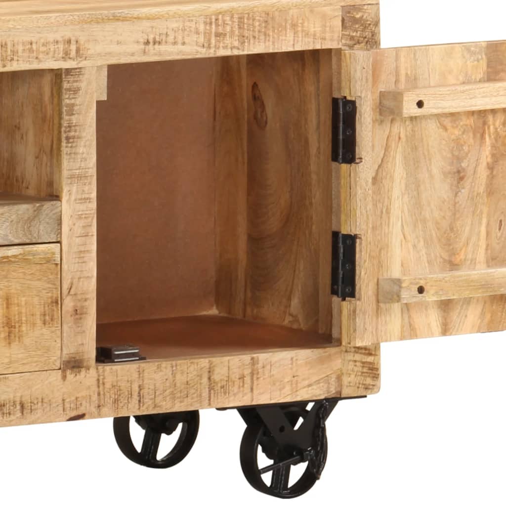 Tv-meubel 110x30x50 cm ruw mangohout is nu te koop bij PeponiXL, paradijselijk wonen!