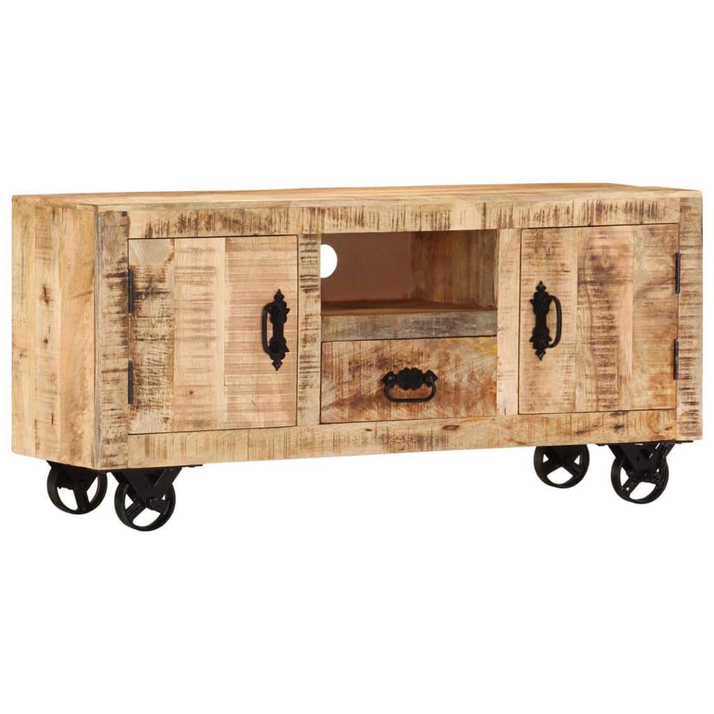 Tv-meubel 110x30x50 cm ruw mangohout is nu te koop bij PeponiXL, paradijselijk wonen!