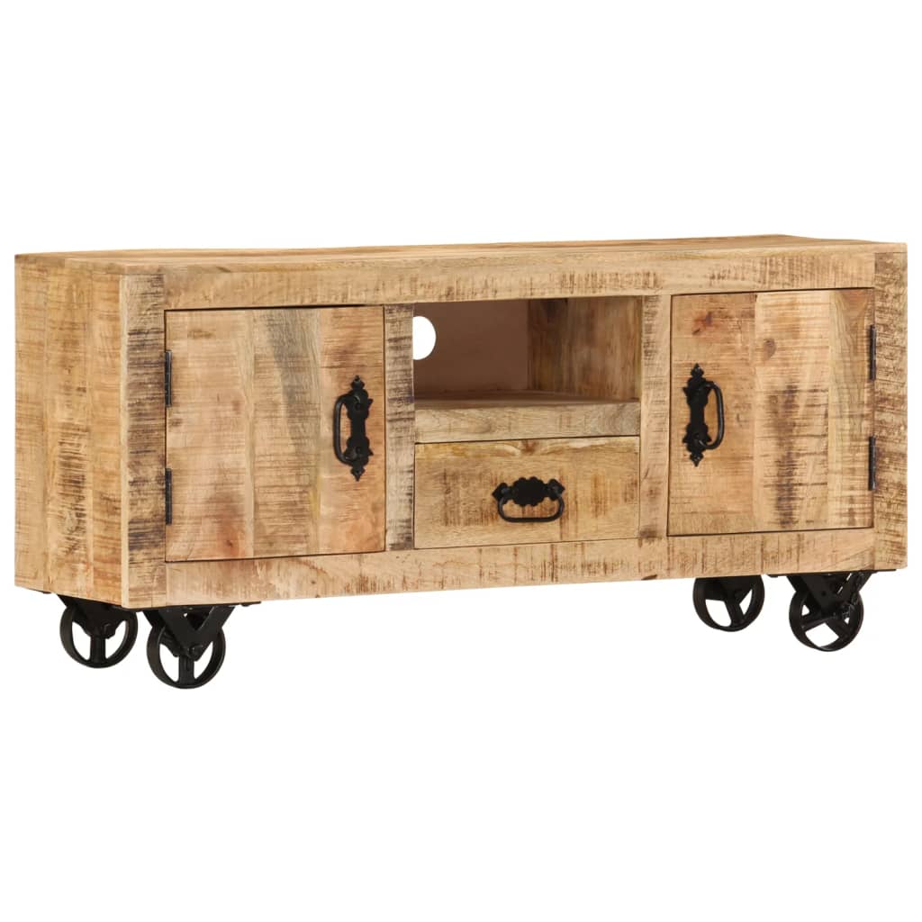 Tv-meubel 110x30x50 cm ruw mangohout is nu te koop bij PeponiXL, paradijselijk wonen!