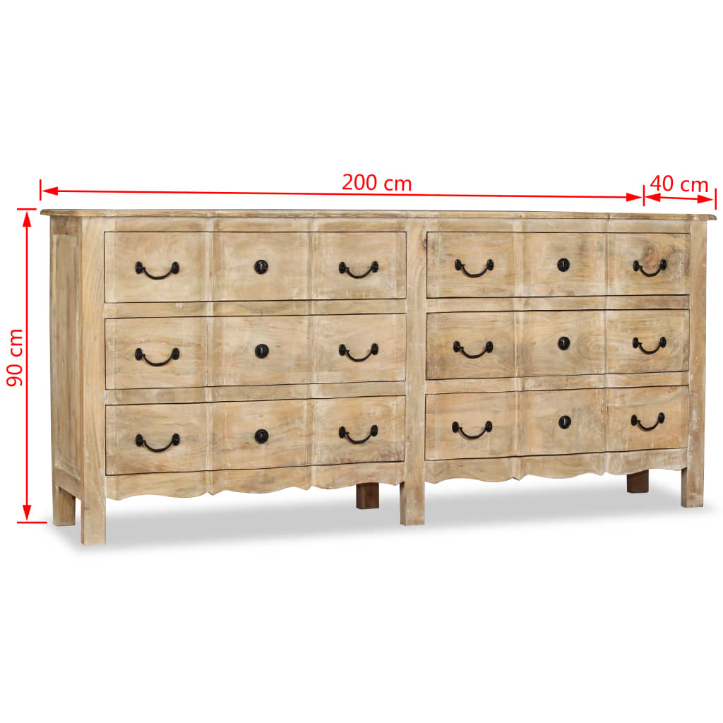 Dressoir 200x40x90 cm massief mangohout is nu te koop bij PeponiXL, paradijselijk wonen!