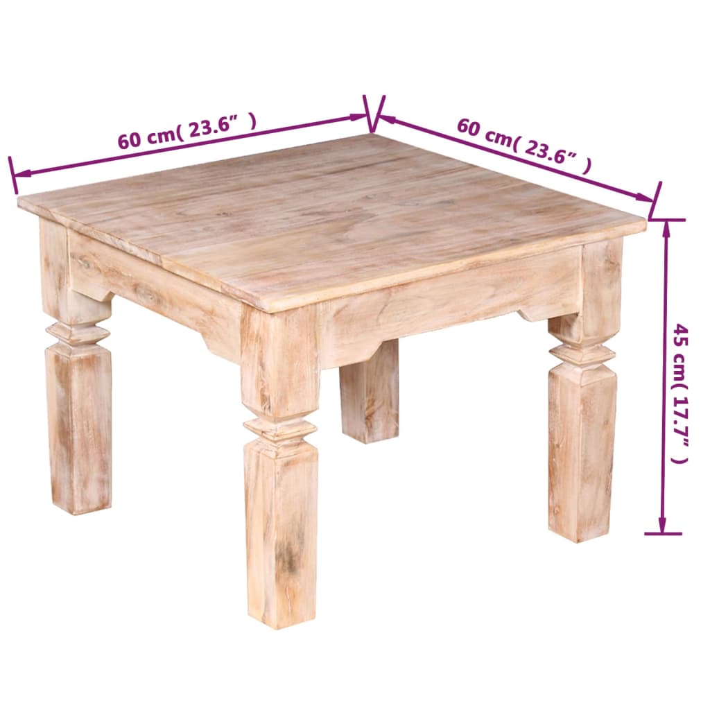 Salontafel 60x60x45 cm massief acaciahout is nu te koop bij PeponiXL, paradijselijk wonen!
