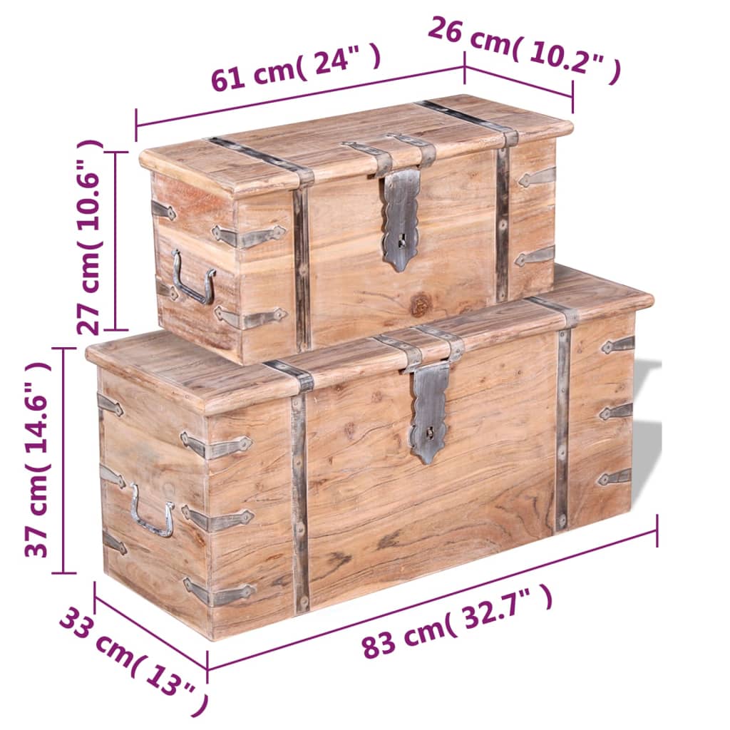 2-delige Opbergkistenset acaciahout is nu te koop bij PeponiXL, paradijselijk wonen!