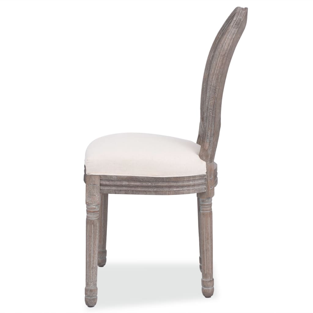 Eetkamerstoelen 2 st stof crèmekleurig is nu te koop bij PeponiXL, paradijselijk wonen!