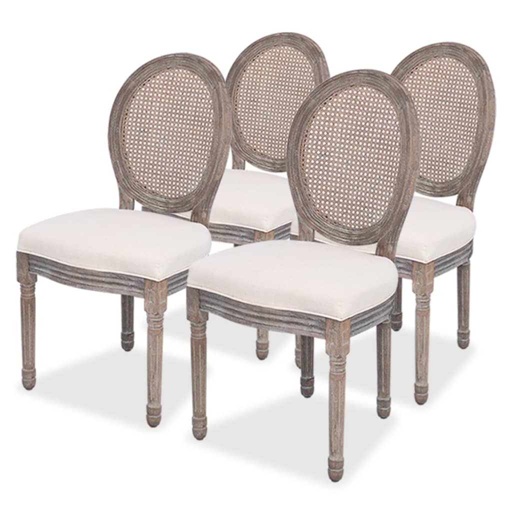 Eetkamerstoelen 4 st stof crèmekleurig is nu te koop bij PeponiXL, paradijselijk wonen!