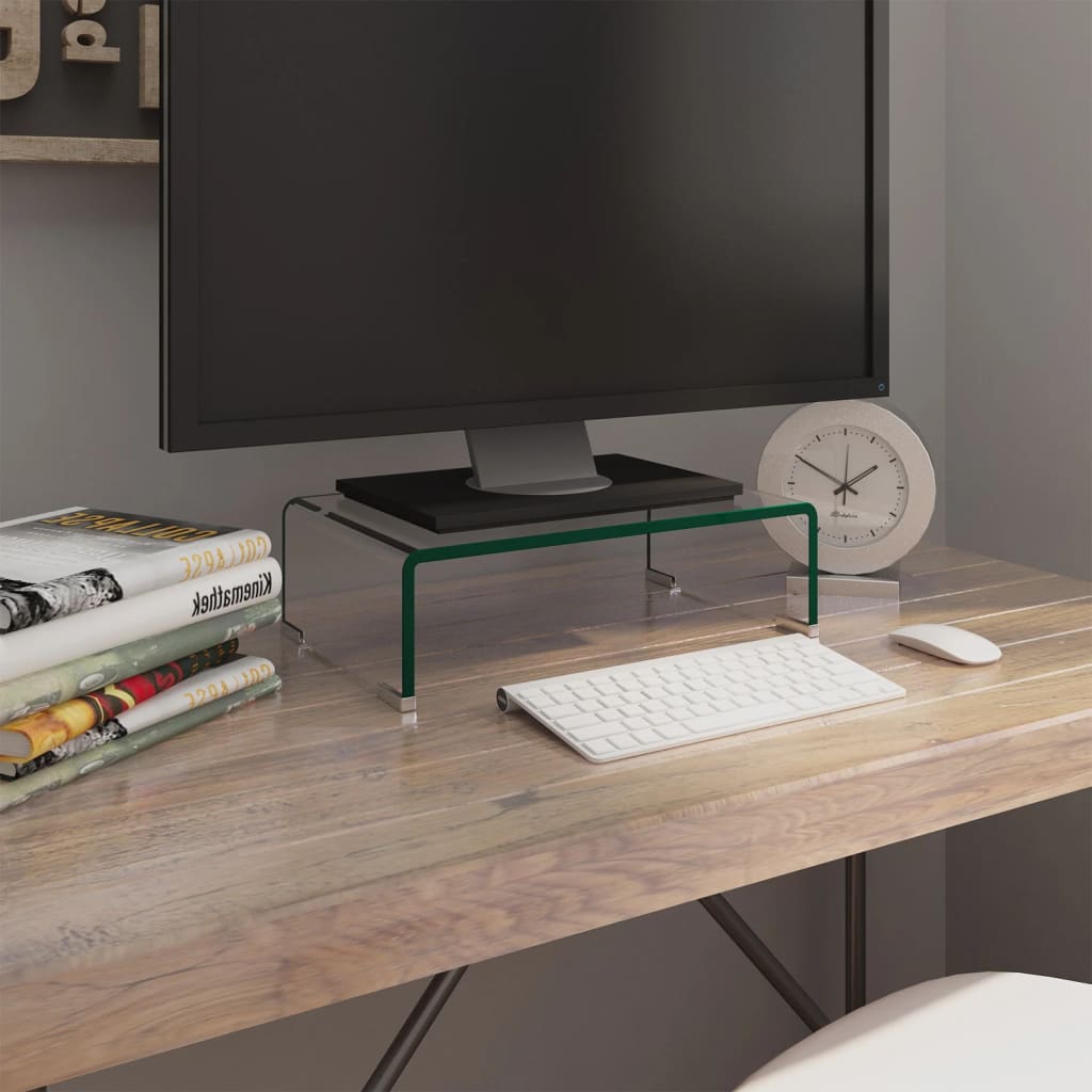 Tv-meubel/monitorverhoger transparant 40x25x11 cm glas is nu te koop bij PeponiXL, paradijselijk wonen!