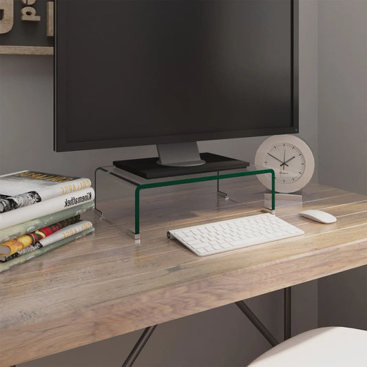 Tv-meubel/monitorverhoger transparant 40x25x11 cm glas is nu te koop bij PeponiXL, paradijselijk wonen!