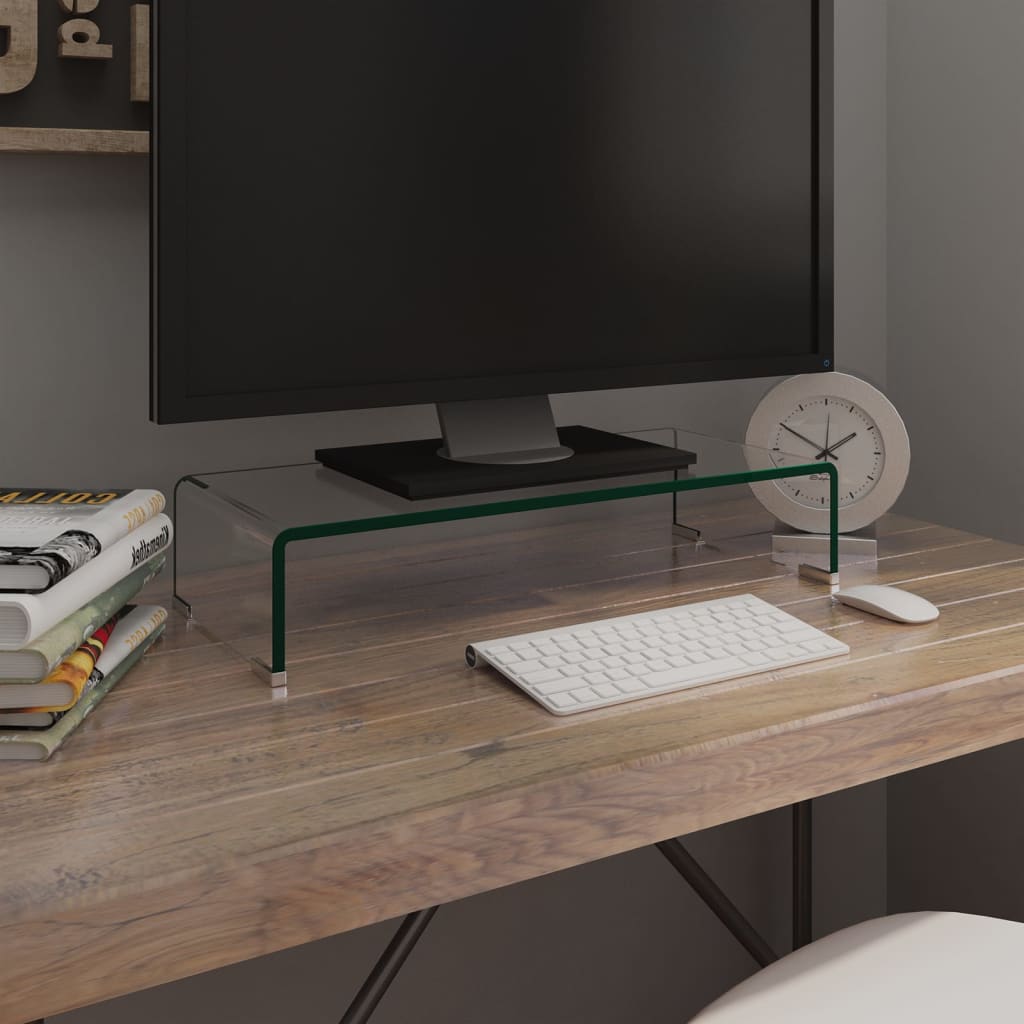 TV-meubel/monitorverhoger transparant 60x25x11 cm glas is nu te koop bij PeponiXL, paradijselijk wonen!