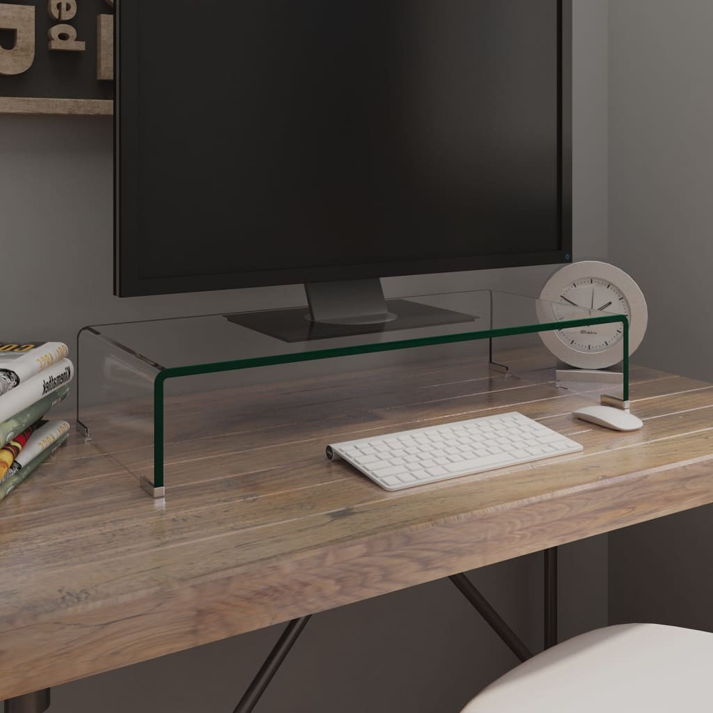 Tv-meubel/monitorverhoger transparant 70x30x13 cm glas is nu te koop bij PeponiXL, paradijselijk wonen!