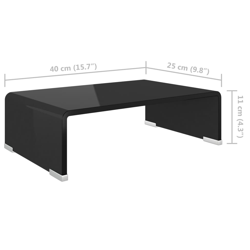 Tv-meubel/monitorverhoger zwart 40x25x11 cm glas is nu te koop bij PeponiXL, paradijselijk wonen!