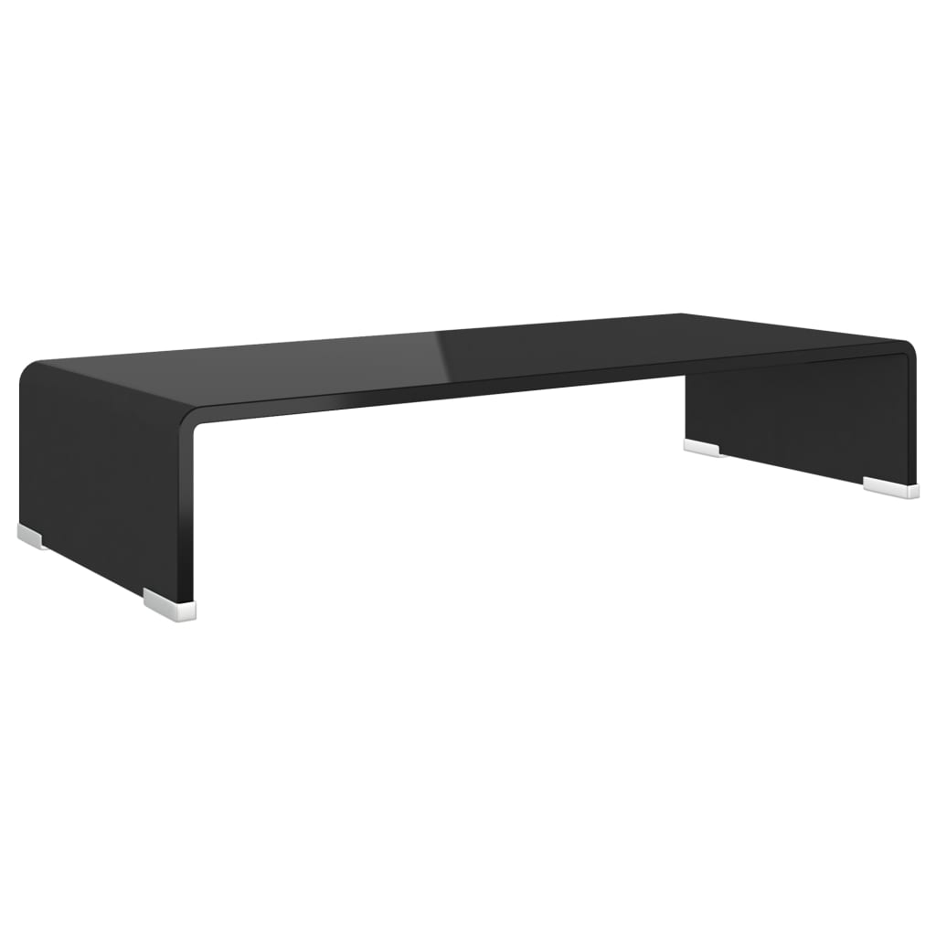 TV-meubel/monitorverhoger zwart 60x25x11 cm glas is nu te koop bij PeponiXL, paradijselijk wonen!