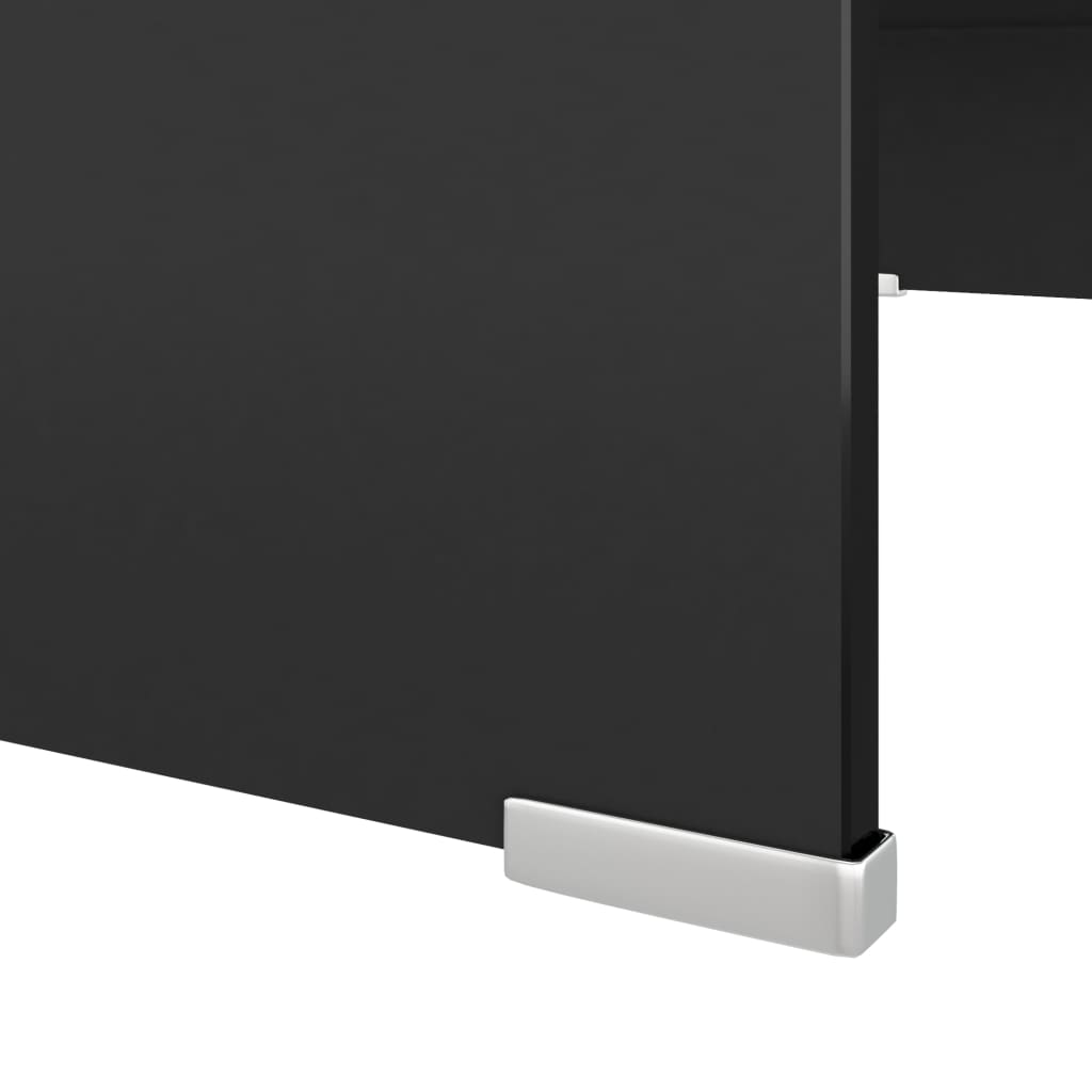 Tv-meubel/monitorverhoger zwart 70x30x13 cm glas is nu te koop bij PeponiXL, paradijselijk wonen!