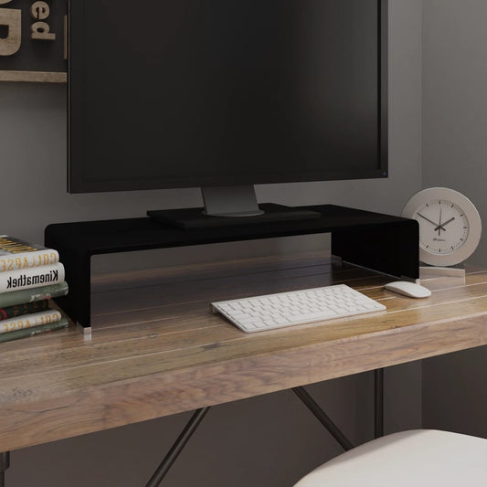 Tv-meubel/monitorverhoger zwart 70x30x13 cm glas is nu te koop bij PeponiXL, paradijselijk wonen!